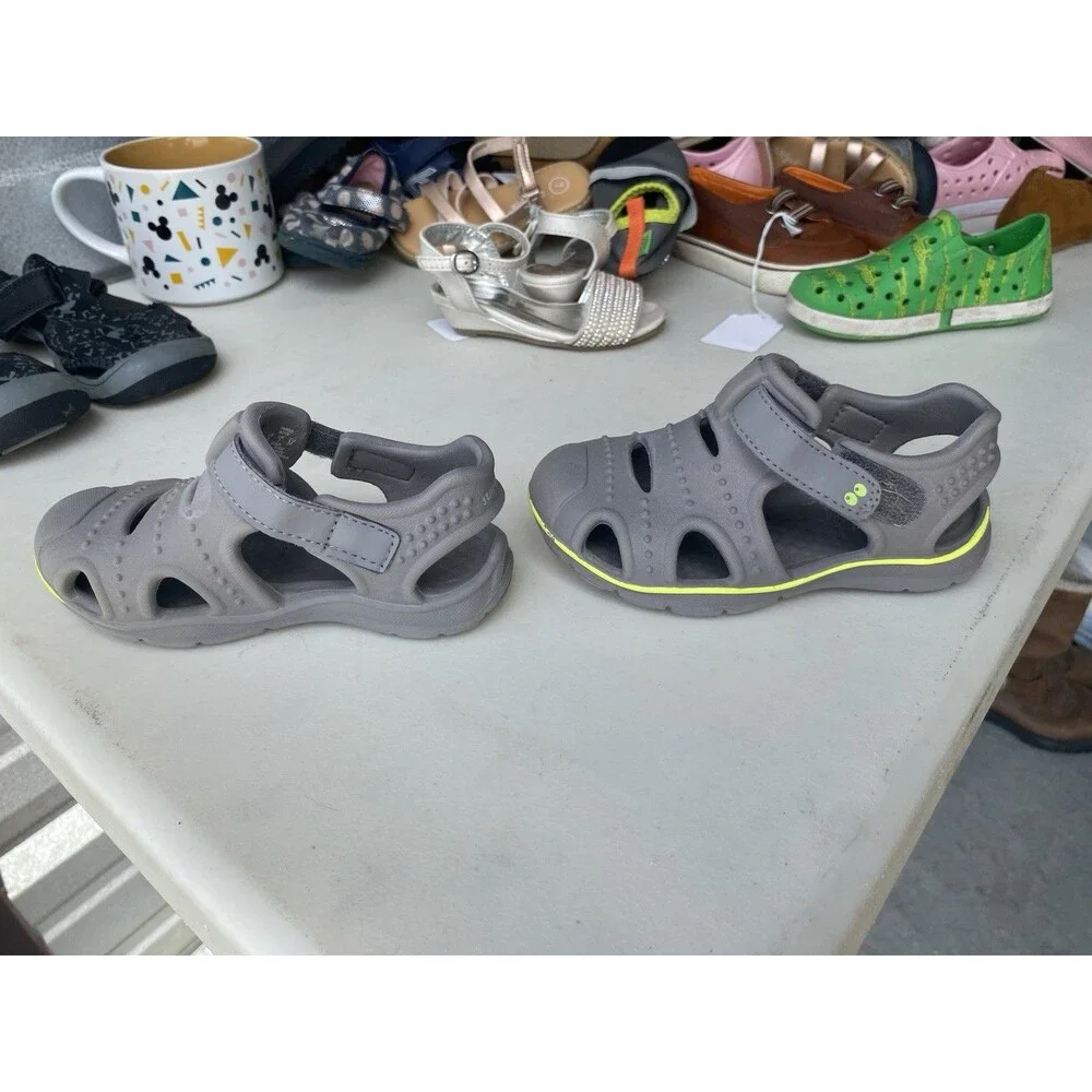 Surprize By Stride Rite Fargo Boys Water Shoes Sandals Size 8 Gray Closed Toe